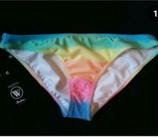NWT Wildfox Bikini Bottom Separates Colorful Rainbow Sz L