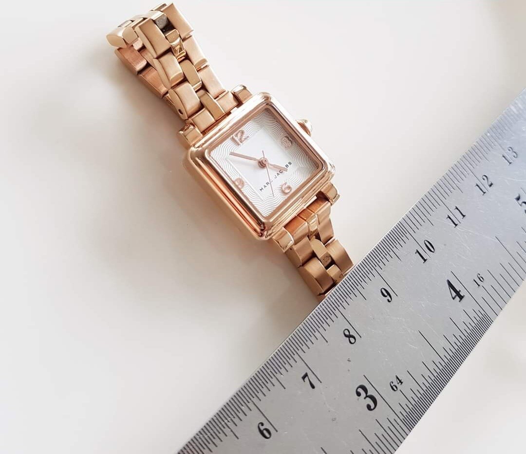 Marc Jacobs Rose Gold Square Dial Bracelet Watch Marc Jacobs Vic Silver Dial Rose Gold Steel Strap Watch for  main image 3