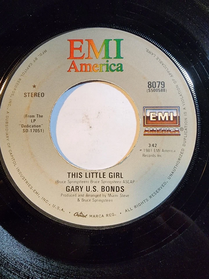 GARY U.S. BONDS - THIS LITTLE GIRL/WAY BACK WHEN EMI AMERICA VG+ F18 - Imagem 2 de 2