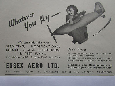 5/1946 PUB ESSEX AERO FLUGZEUGKOMPONENTEN MAGNESIUMLEGIERUNG ORIGINAL ANZEIGE