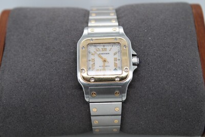 Cartier Santos Galbee Automatic Model#2423 Steel & Gold Ladies 24 mm Watch#19138