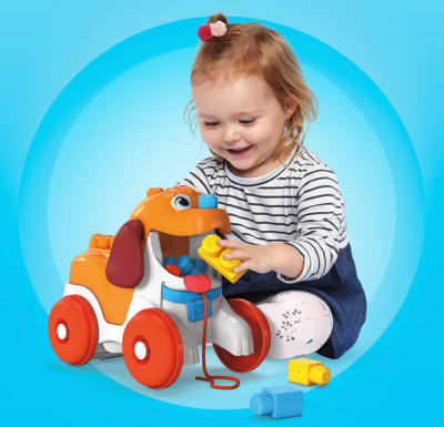 NEU OFFIZIELLE MEGABLOKS ZIEHEN SIE MIT WELPENKINDER BABYS BAUSPIELZEUG