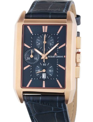 Jacques Lemans 1-2161.1G Torino eckiger Herren Chronograph 34mm