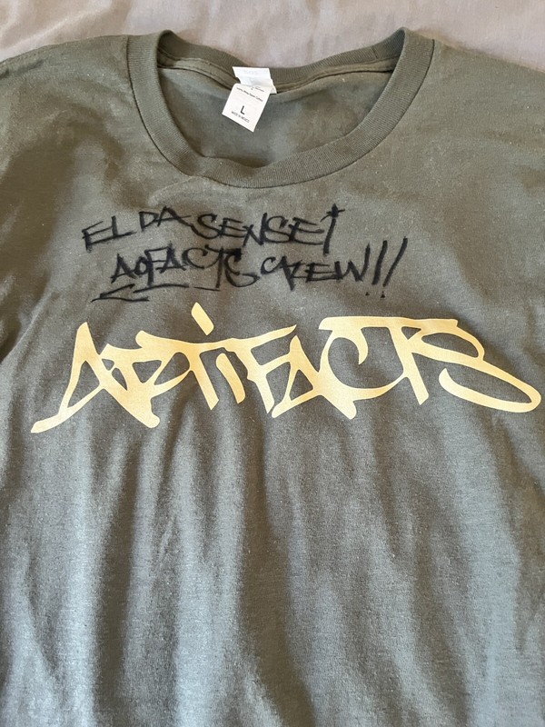 Artifacts 90s Hip Hop Graffiti Rap T-shirt Signed El Da Sensei Signed Merch