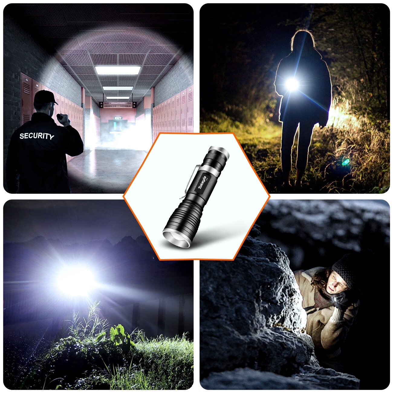 Super Bright LED Flashlight Rechargeable Mini Tactical Flashlights Zoom Torch US - Picture 8 of 14