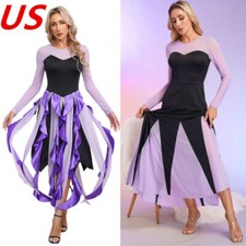 Women's Mermaid Long Sleeve Halloween Party Maxi Dress Fancy Party Dress Up
