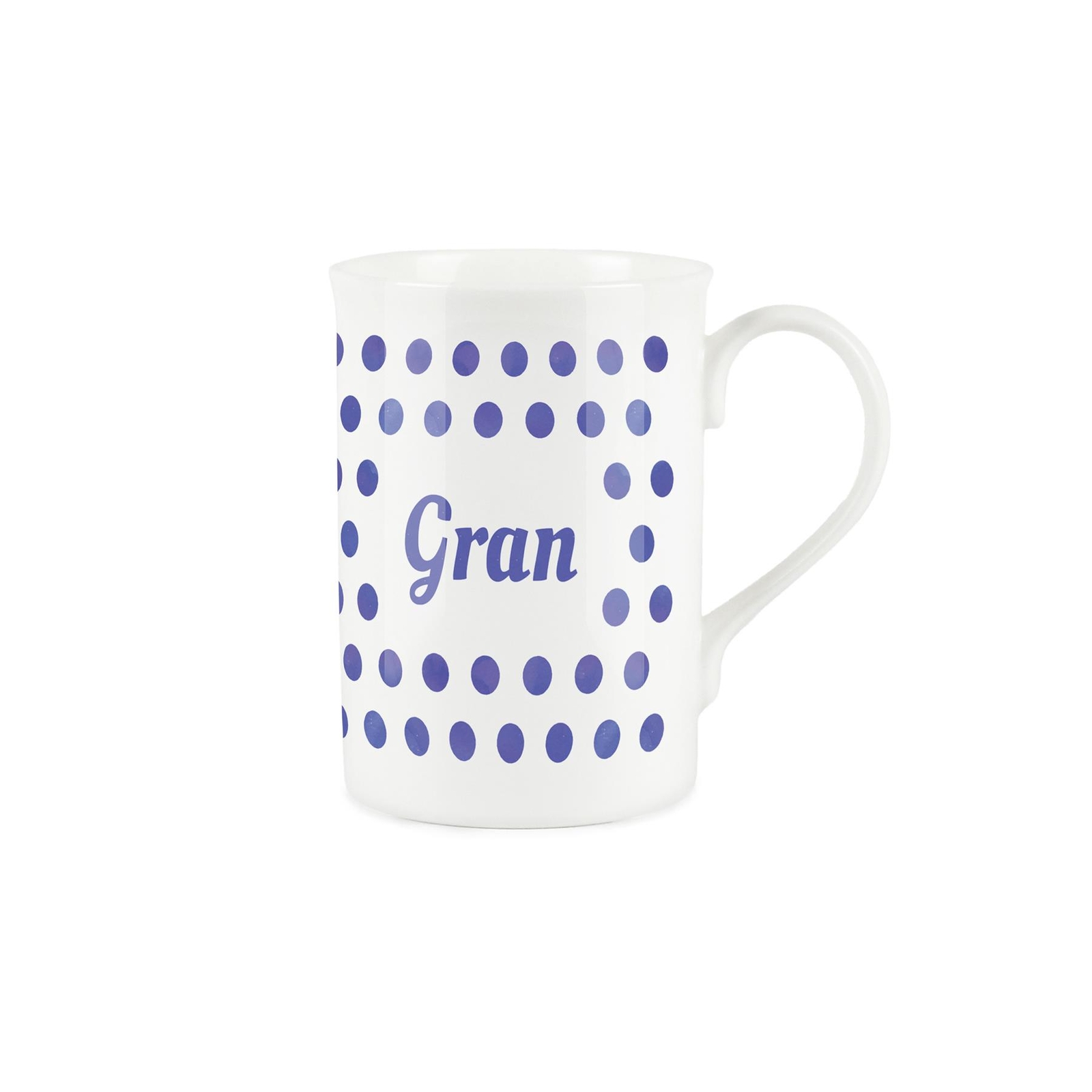 Gran Mug - Polka Dots Indigo Bone China Tea/Coffee Gift for Grans