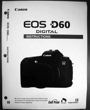 Canon EOS D60 Digital Camera User Instruction Guide Manual