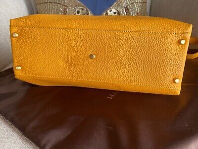NWT Mauro Governa Yellow Leather Shoulder Bag Handmade Italy NWT Mauro Governa Yellow Leather Shoulder Bag Handmade Italy