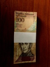 VENEZUELA 100 BOLIVARES x 100 Pcs 2016/2017 Prefix Varies USED Lot BUNDLE NOTE