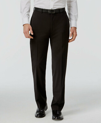 $190 Calvin Klein Men's Black Solid X Slim-Fit Wool Dress Pants Size 38W  32L | eBay