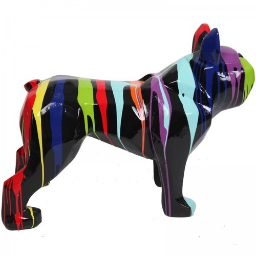 Statue Bouledogue Multicolore Assis | Statue Décoration | Livraison