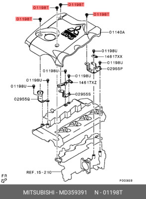Genuine OE Bolt Metal MD359391 For Mitsubishi MD35-9391