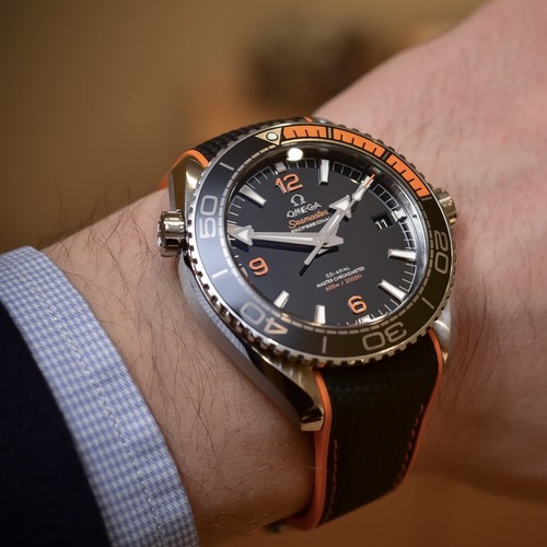 Sailcloth Rubber Curved End Watch Strap Band For Omega Seamaster