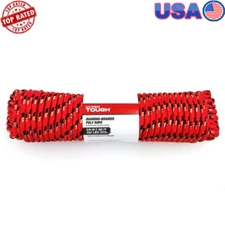 Durable Diamond Braided Polypropylene Utility Rope 3/8in x 100ft Multi-Purpose