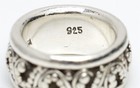 LOIS HILL 925 Sterling Silver Scroll Caviar Bead Ring Wide Band with Box — photo 6