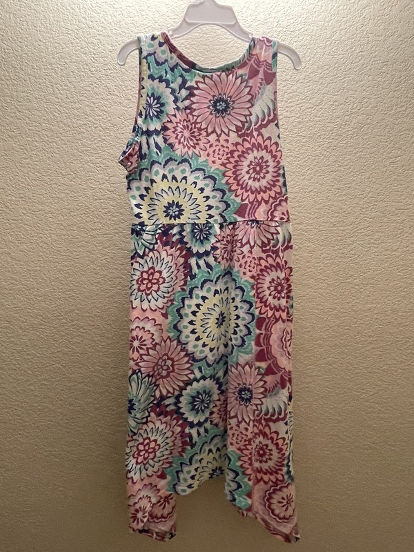 New Gymboree Girls Cotton Blend High Low Hem Floral SunDress Size Medium 7-8 NWT