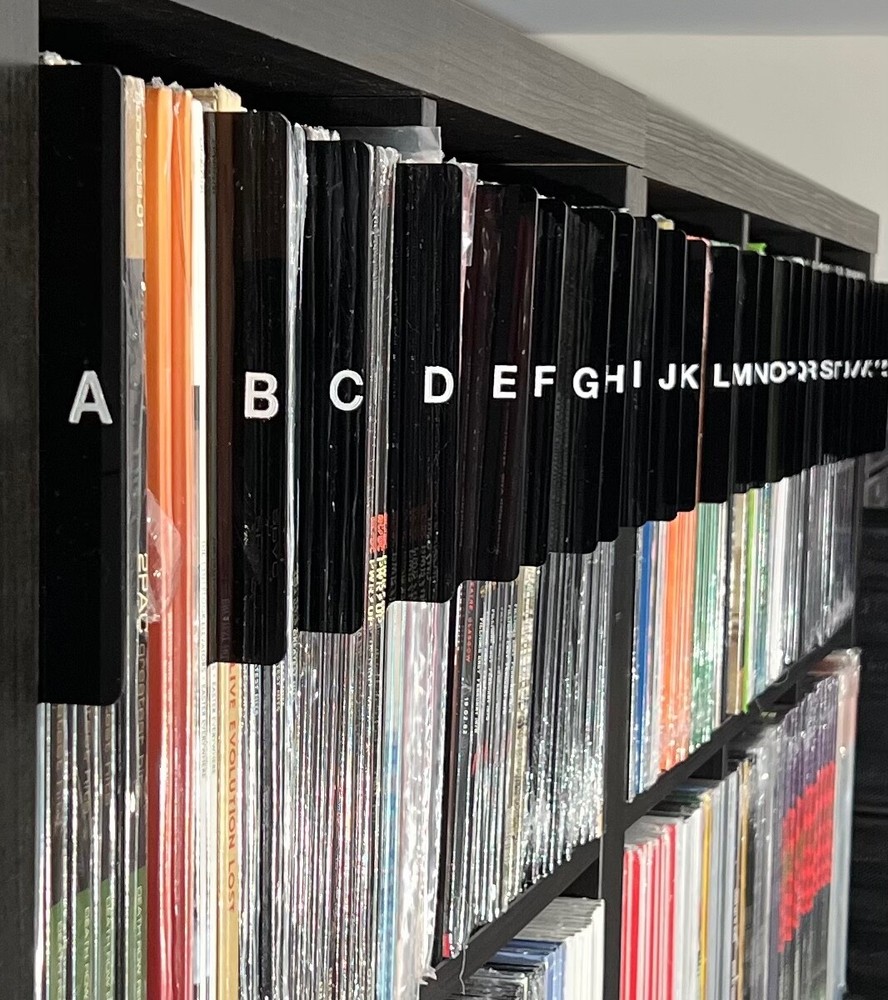 Acrylic A-to-Z Black Dividers Vinyl Record [Do-it-Yourself Kit] DIY Album LP