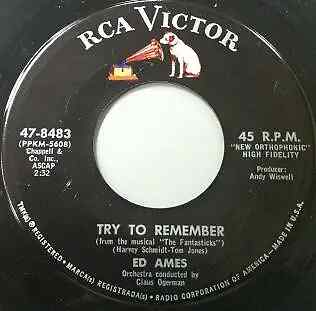 Ed Ames Love Is Here To Stay / Try To Remember Vinyl Single 7inch RCA Victor