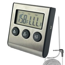 Remote Kitchen Digital Cooking Thermometer Probe Meat Food Temperature w/Timer