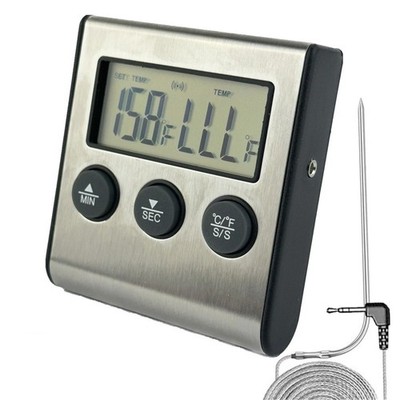 Remote Kitchen Digital Cooking Thermometer Probe Meat Food Temperature w/Timer
