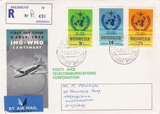 Rhodesia Nyasaland Salisbury 1973 IWO-WMO Registered FDC to Northampton UK
