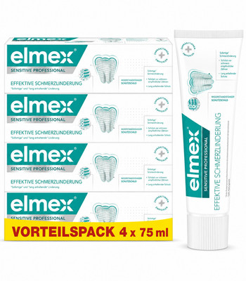 Elmex Sensitive Professional Effektive Schmerzlinderung 4er Pack, 4x75ml, OvP