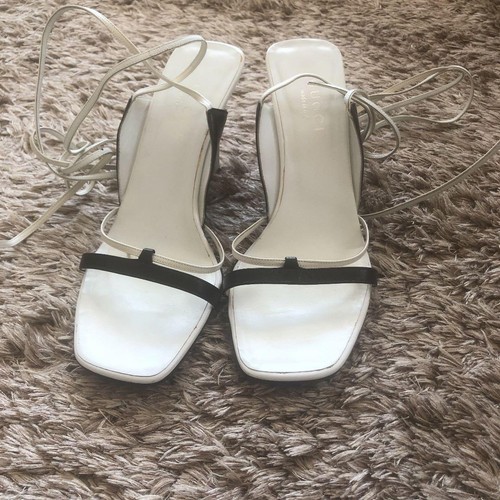 GUCCI Women Sandals Wedge Sole Mules Pumps Shoes Size 37.5 C Genuine