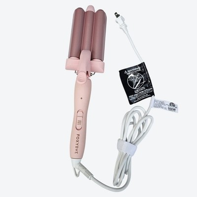 FoxyBae Wavy Baby Rose Gold Black Triple Waver Barrel Curling Iron #HC-008-7G