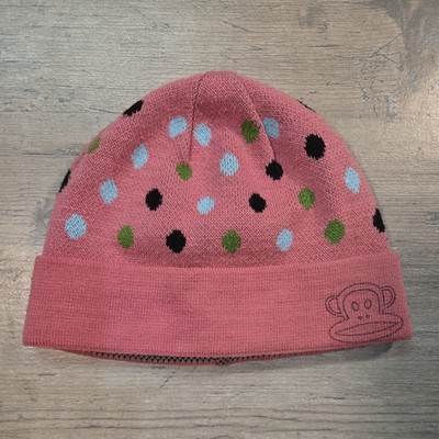 Paul Frank Beanie Hat pink Polka-dot  Julius monkey One Size 