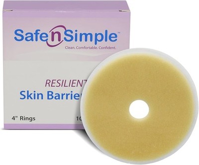 Safe n' Simple Resilient Skin Barrier Ring - 4'' - 4 Inch (Pack of 10) 