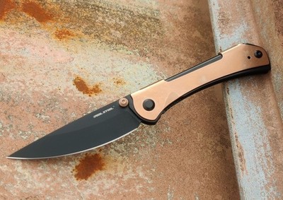 Real Steel Messer Sylph Bronze PVD Linerlock Folder Taschenmesser Nitro-V Stahl