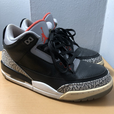 Nike Air Jordan 3 Retro OG Black Cement Black/Fire Red 2018 854262-001 Size 9