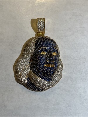 THE GOLD GOD BLUE FACE YEAH AIGIT! HALSKETTE NEU IM BEUTEL 18k vergoldet Trend