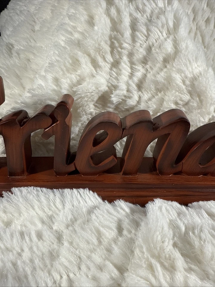 “Friends” Wooden Plaque Shelf Sitter Table Decor 11.5” X 3” 1.75” Pre-Owned - Image 4 of 4