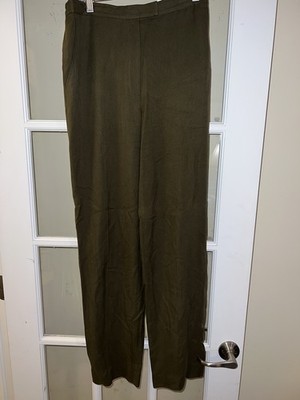 Lauren Ralph Lauren Silk Green Strght Leg Pants Womens 6 Classic Style Old Money