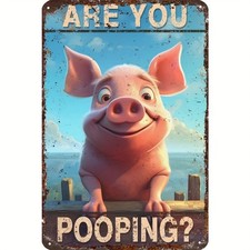 Farmhouse Pig Wall Tin Metal Signs Home D cor 8x12 Retro Farm Animal Pig Logo Si