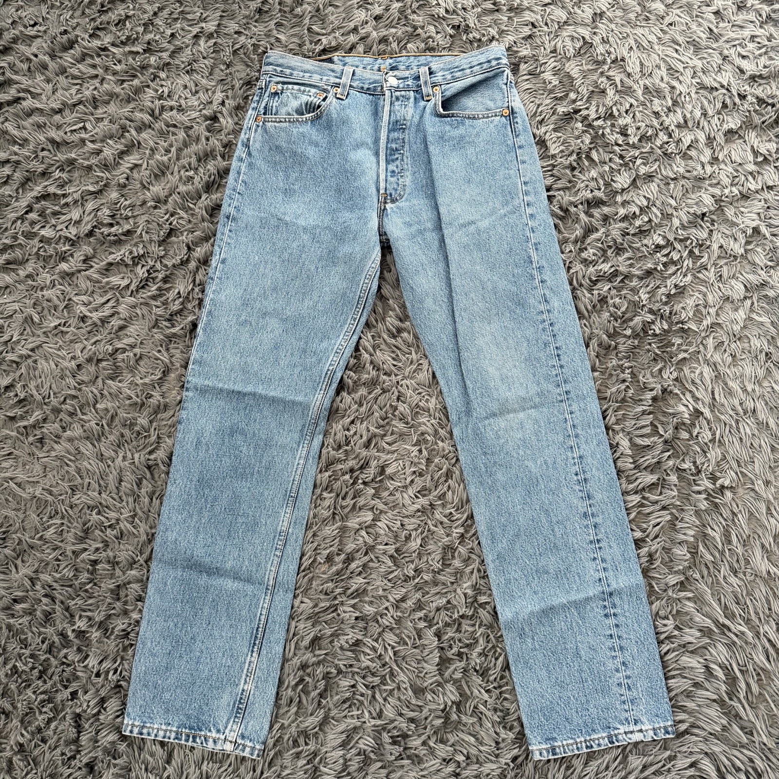 Vintage Levi 501 Button Fly Jeans Made In USA 1990s 32x31 Faded Distressed
