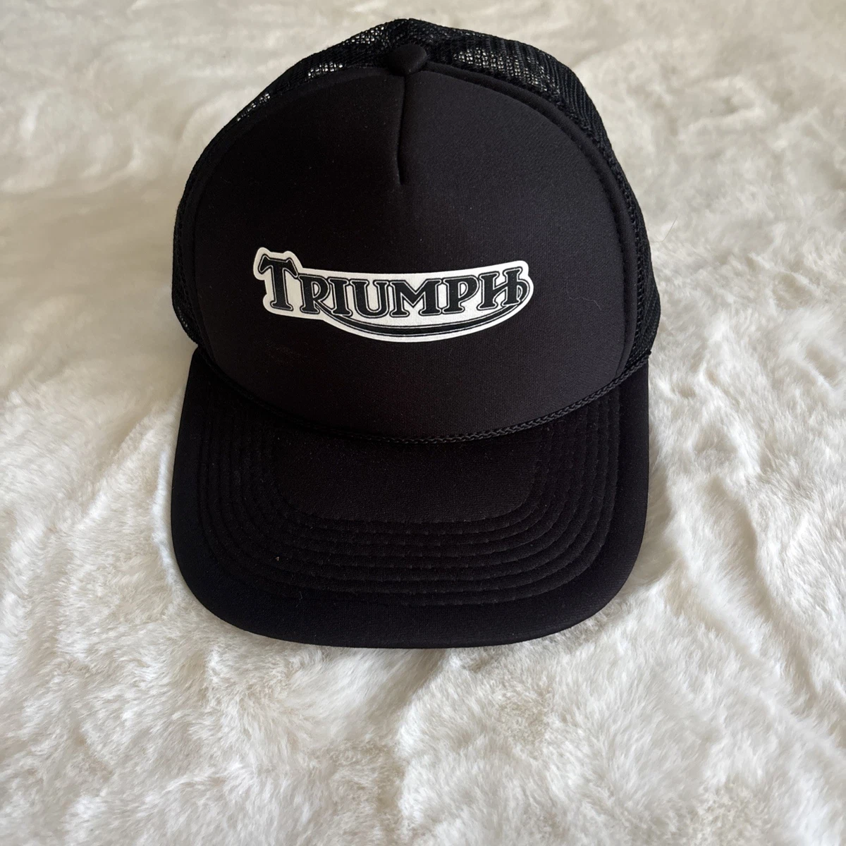 Triumph Motorcycles Vintage Style Flat Bill Trucker Mesh Biker Club Gang Hat Cap Triumph Hats for Men for sale | eBay main image 3