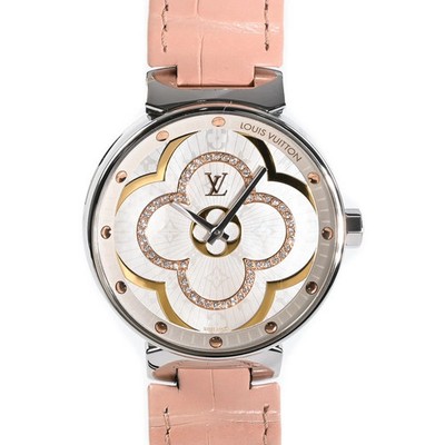LOUIS VUITTON Tambour Moon Divine QA019Z Weiß Damenuhr Gebraucht #21021