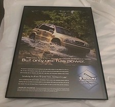 Suzuki V6 Grand Vitara  Print Ad 1990s 8.5X11 Vintage Man Cave Wall Art  Framed