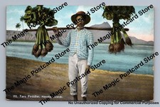 Taro Peddler Beach Vendor Antique Hawaii Occupation Postcard Island Curio ~1910s