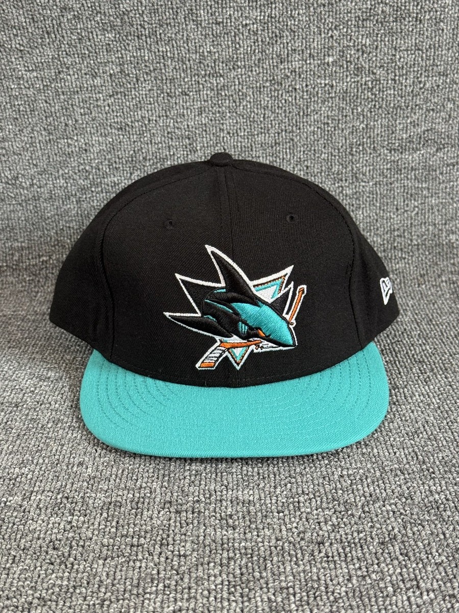 New Era San Jose Sharks 59FIFTY Fitted Hat Black Teal Size 8 NHL