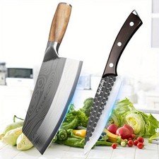 1-2PCS Handmade Chef Knife Professional Kitchen Sashimi Vegetable Meat Cleaver