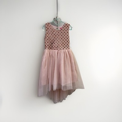 Zuni's Girl Sz 7 To 8 Blush And Rose Gold Party Dress Sleeveless Mesh Tulle  | eBay