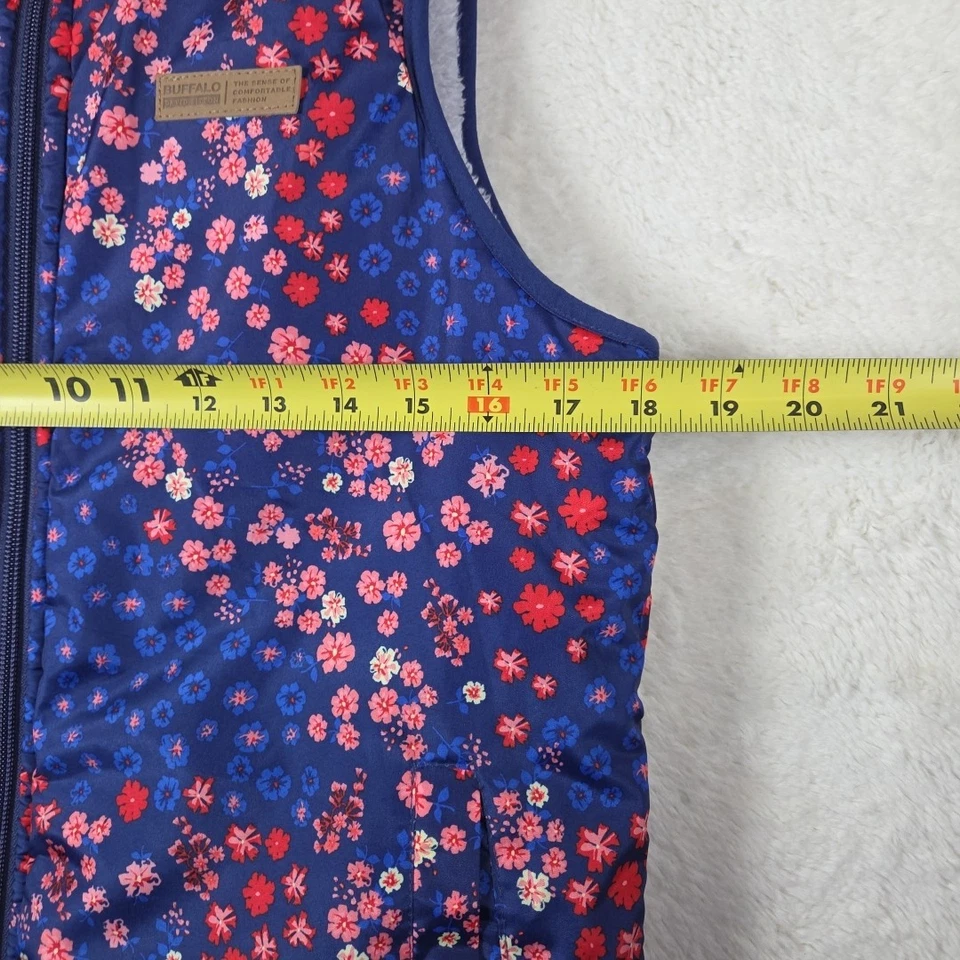 Buffalo David Bitton Blue & Pink Print Reversible Vest M 36 Bust - Image 3 of 4
