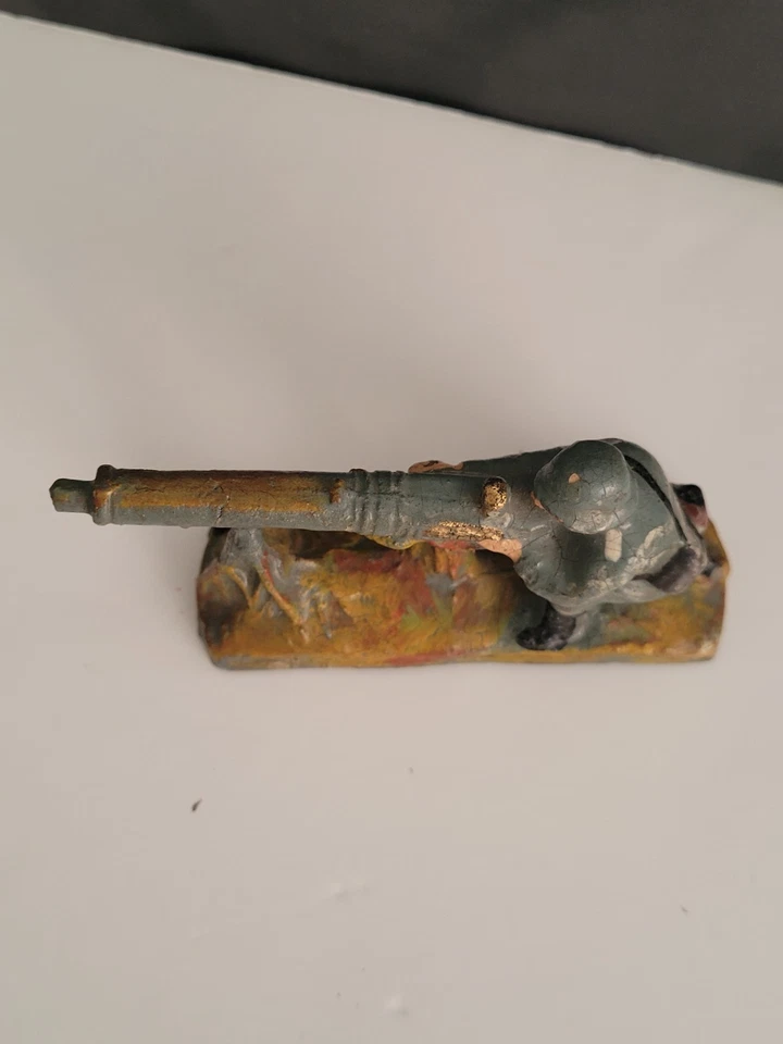 Elastolin German Machine Gunner 7cm Composition WW2 Era Figure c.1935–40s - Image 3 of 4