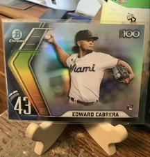 2022 Bowman - Chrome Bowman Scouts Top 100 Edward Cabrera #BTP-43 (RC)