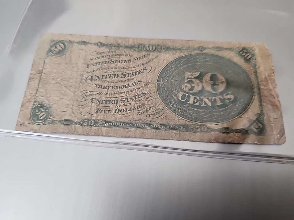 E Stanton 50c (fifty cents) US Fractional Note - 4th Issue (1869- 1875) - Image 2 of 2