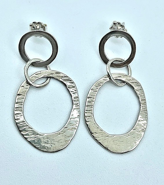 Silpada Sterling Textured Interlocking Circles Da… - image 4